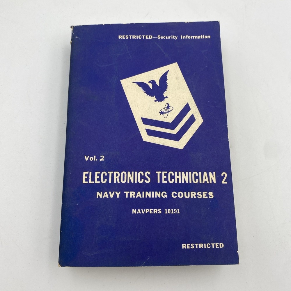 Vintage 1953 Electronics Technician 2 Vol 2 Navy Training Courses NAVPERS 10191